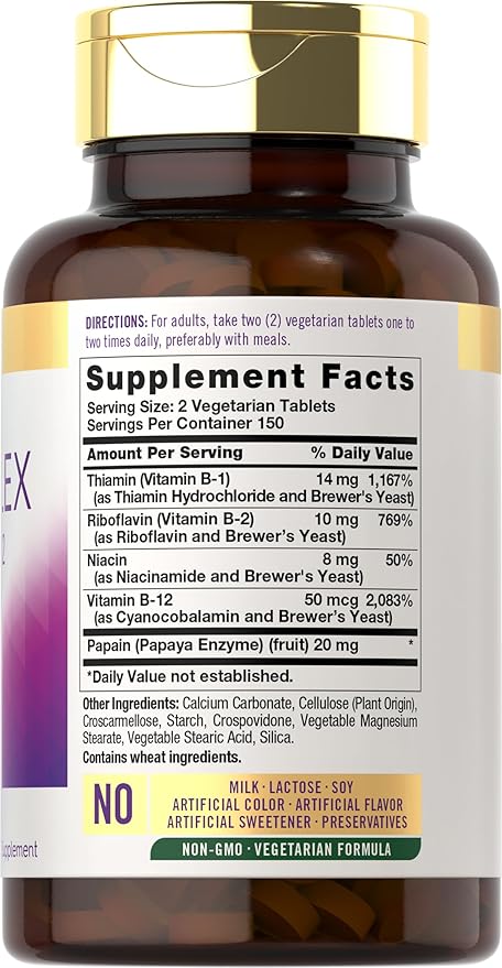Vitamina del Complejo B con B12 | 300 Tabletas